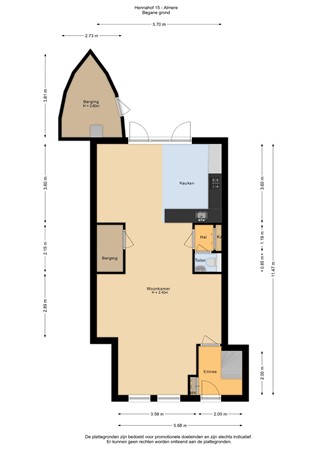 Floorplan - Hennahof 15, 1339 EB Almere